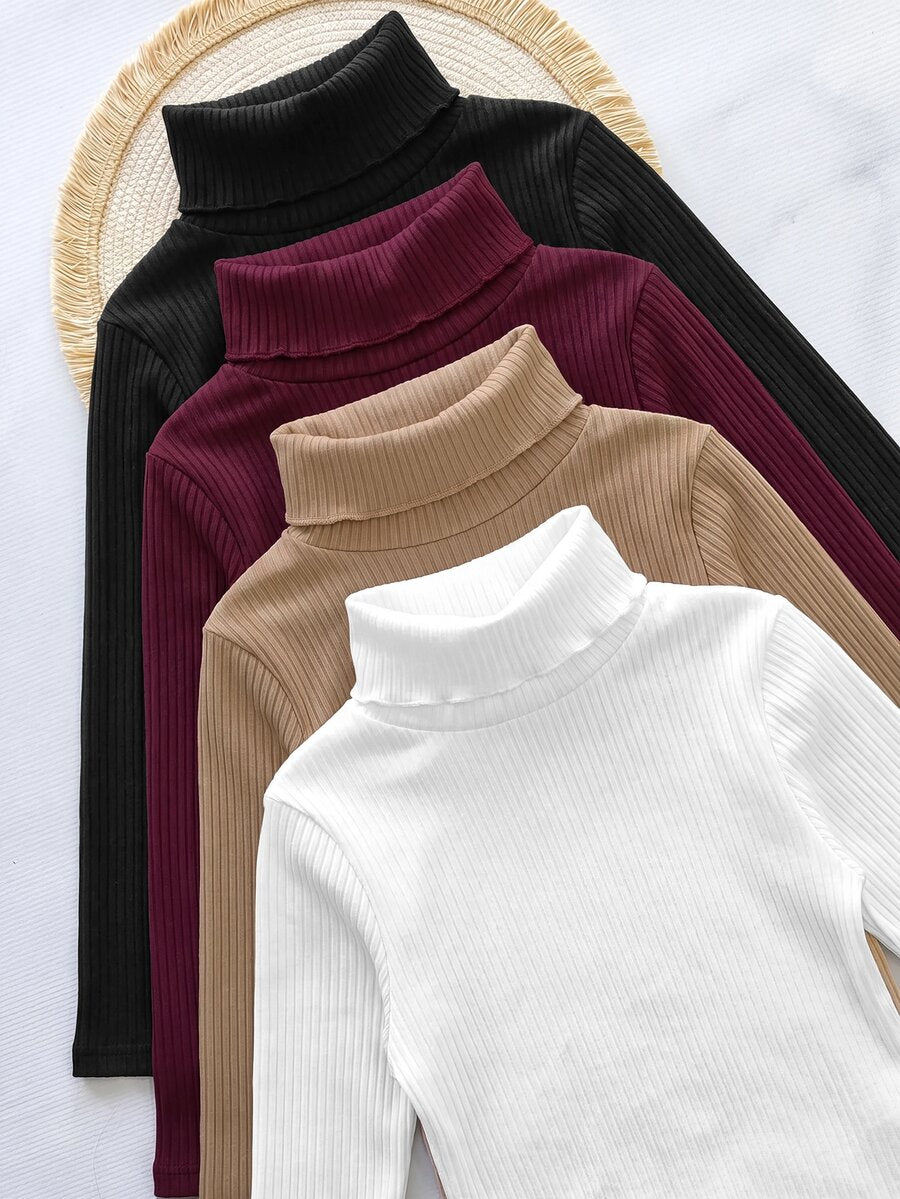 Kit com 4 camisetas de gola alta para bebê