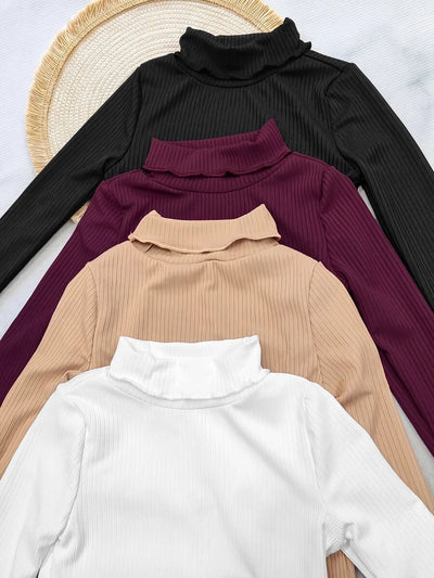 Kit com 4 camisetas de gola alta para bebê