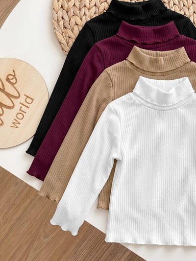 Kit com 4 camisetas de gola alta para bebê