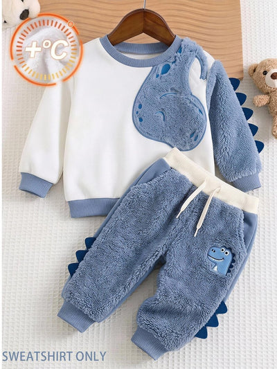 Moletons Bebê Bichinhos · Dino azul e branco 