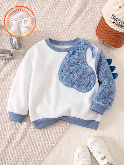 Moletons Bebê Bichinhos · Dino azul e branco 
