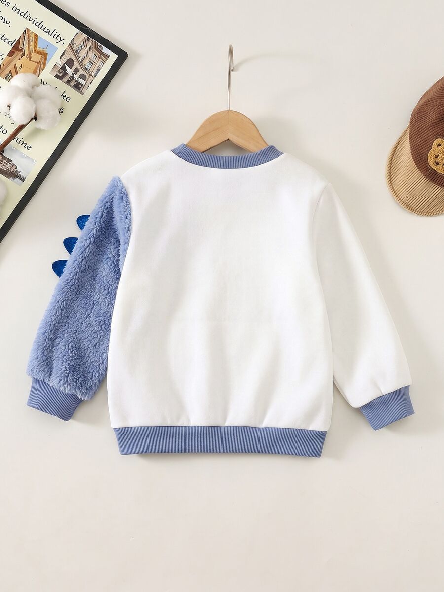 Moletons Bebê Bichinhos · Dino azul e branco 