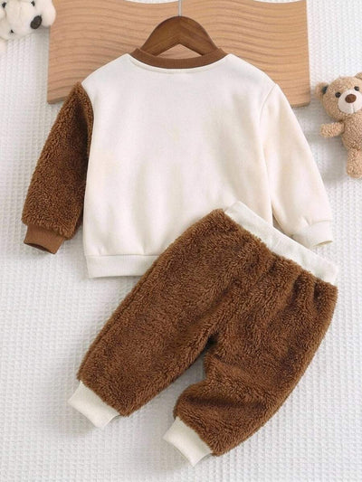 Moletons Bebê Bichinhos · Urso café e branco 