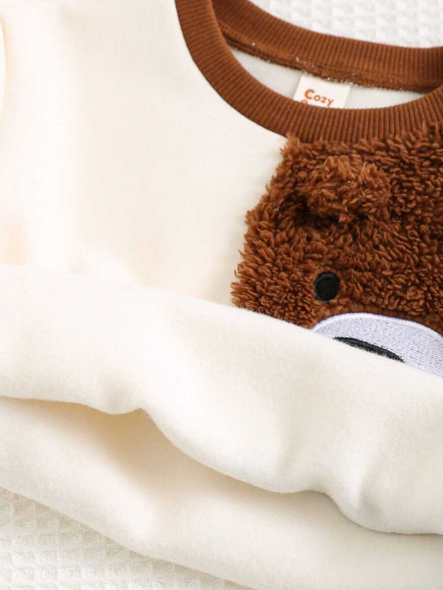 Moletons Bebê Bichinhos · Urso café e branco 