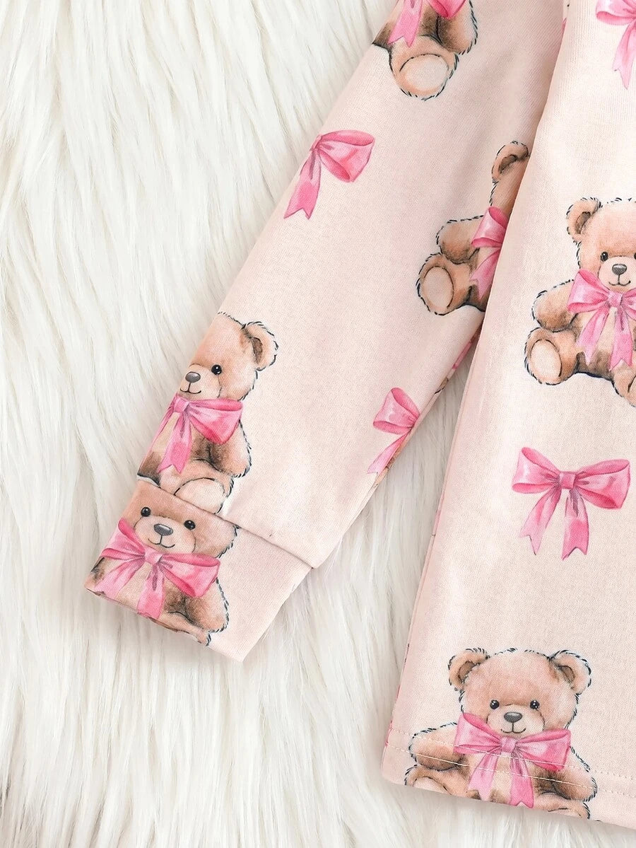 Kit com 2 pijamas estampados para bebê · Ursinhos e gatinhos 