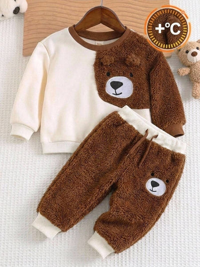 Moletons Bebê Bichinhos · Urso café e branco 